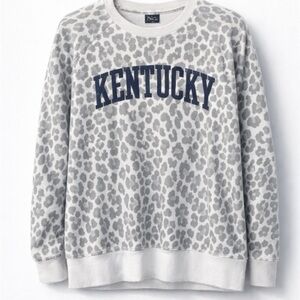 Gray Leopard Print Sweatshirt